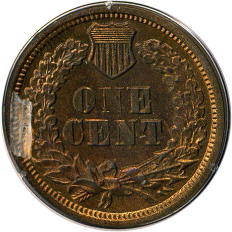 image for: 1870 1c PCGS Proof 63 BN * Rattler *