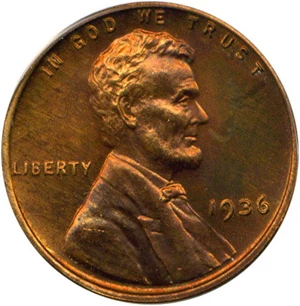 image for: 1936 1c PCGS/CAC Proof 64 RB (Type 1, Satin Finish)