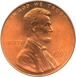 image for: 1993-D 1c PCGS MS68 RD