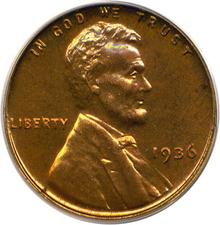 image for: 1936 1c PCGS/CAC Proof 64 RD (Type 2, Brilliant Finish)