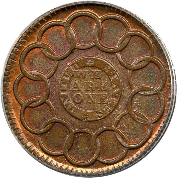 image for: 1787 Fugio PCGS/CAC MS65 BN (New Haven Restrike, Copper)