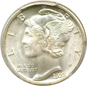 image for: 1923-S 10c PCGS/CAC MS66
