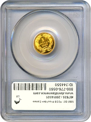 image for: 1885 G$1 PCGS Proof 64+ Cameo * Color *