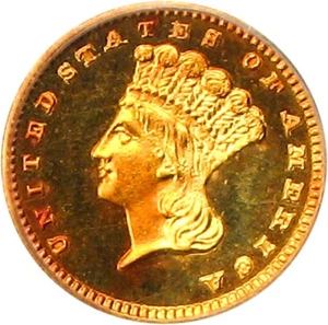 image for: 1885 G$1 PCGS Proof 64+ Cameo * Color *