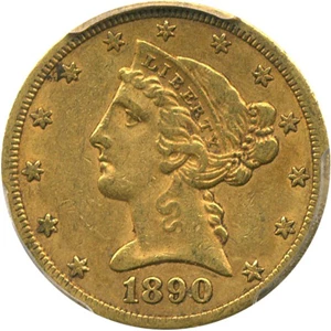 image for: 1890-CC $5 PCGS/CAC XF40