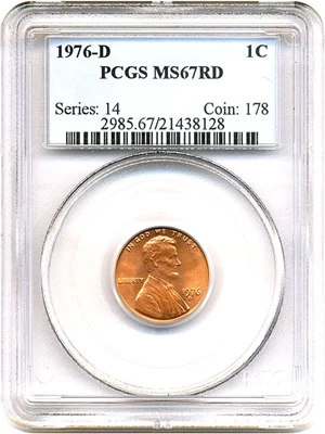 image for: 1976-D 1c PCGS MS67 RD