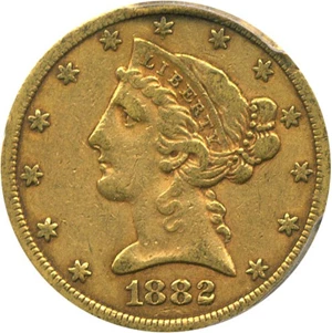 image for: 1882-CC $5 PCGS/CAC VF35