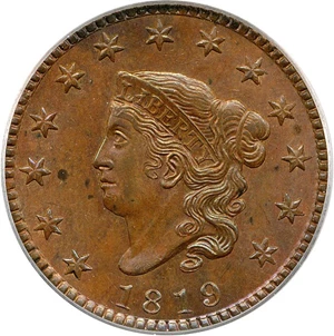 image for: 1819 1c PCGS/CAC MS64 BN