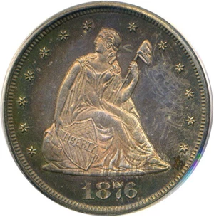 image for: 1876 20c PCGS/CAC Proof 65 * Color *