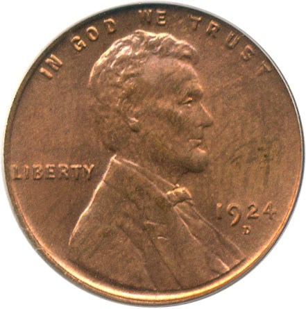 image for: 1924-D 1c PCGS MS64 RD OGH