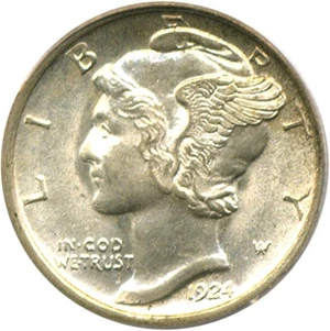 image for: 1924-D 10c PCGS MS64 FB OGH