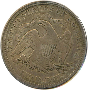 image for: 1866 25c PCGS F12 (Motto)