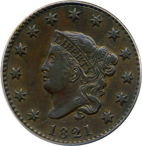 image for: 1821 1c PCGS AU50