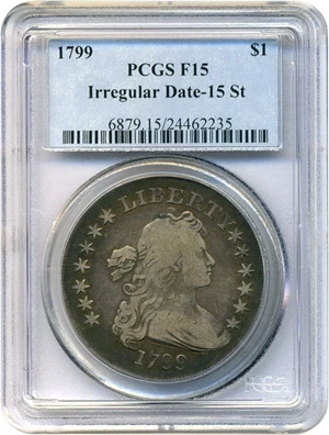 image for: 1799 $1 PCGS F15 (Irregular Date, 15 stars)