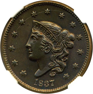 image for: 1837 1c NGC MS65 BN