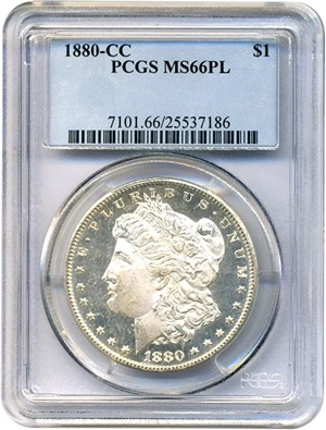 image for: 1880-CC $1 PCGS MS66 PL