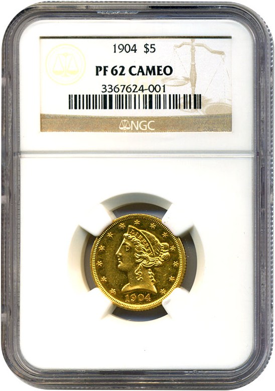 image for: 1904 $5 NGC Proof 62 Cameo