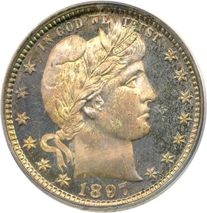 image for: 1897 25c PCGS/CAC Proof 67 Cameo