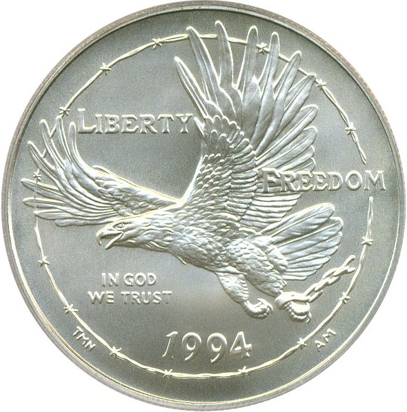 image for: 1994-W $1 PCGS MS70 (Prisoner of War)