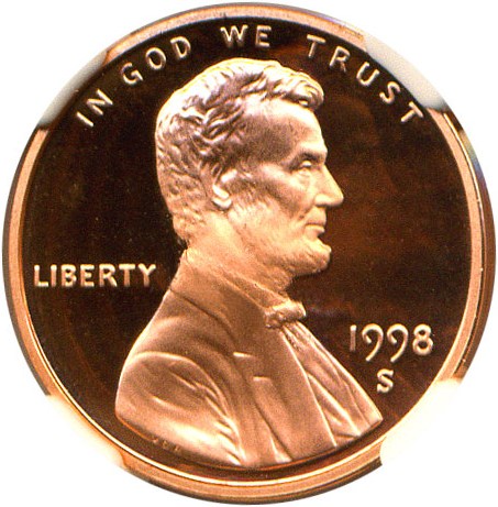 image for: 1998-S 1c NGC Proof 69 RD DCameo (Close AM, FS-901)