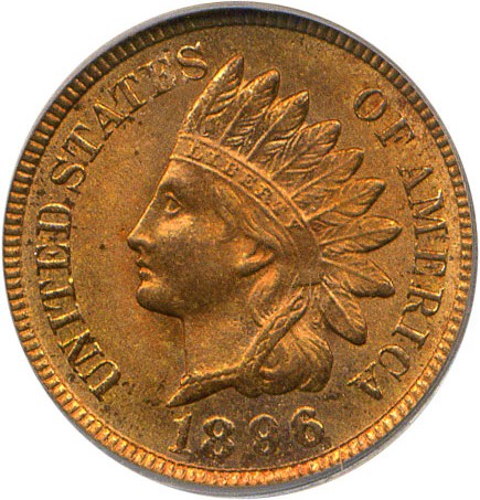 image for: 1896 1c PCGS MS65 RD