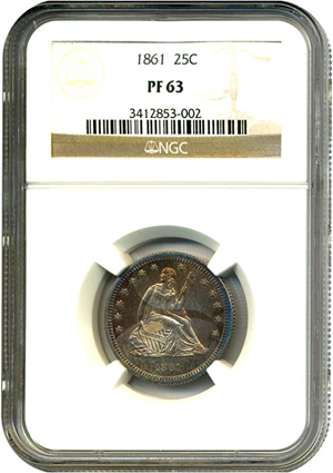 image for: 1861 25c NGC Proof 63