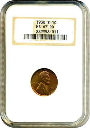 image for: 1930-S 1c NGC MS67 RD