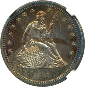 image for: 1861 25c NGC Proof 63
