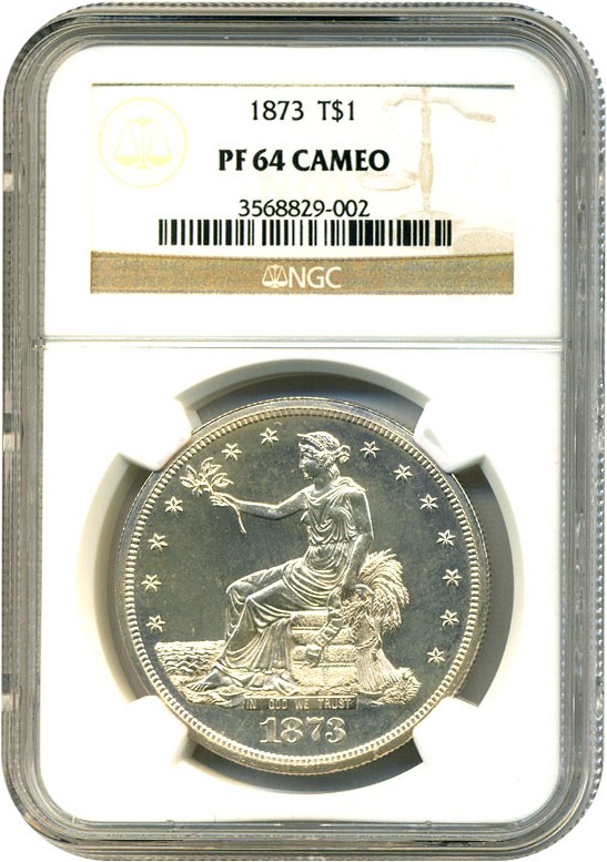 image for: 1873 Trade$ NGC Proof 64 Cameo