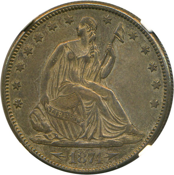 image for: 1874-CC 50c NGC AU55 (Arrows)