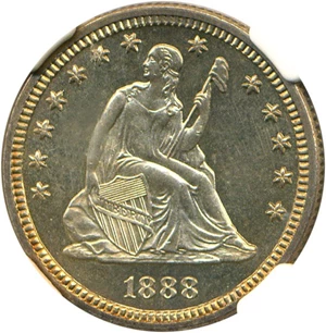 image for: 1888 25c NGC Proof 64 Cameo
