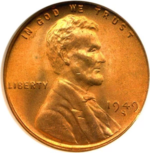 image for: 1949-S 1c NGC MS67 RD