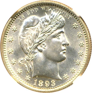 image for: 1893-S 25c NGC MS65