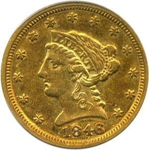 image for: 1846-C $2 1/2 PCGS XF45
