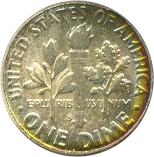 image for: 1950-S 10c PCGS MS68 * Color *
