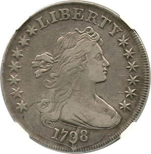 image for: 1798 $1 NGC VF Details (Large Eagle, Improperly Cleaned)