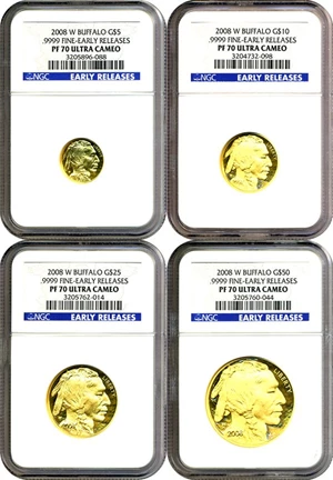 image for: 2008-W American Buffalo Set NGC PF70 UCameo (Early Releases: $5, $10, $25, $50)