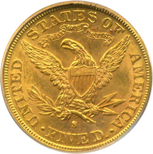 image for: 1883-S $5 PCGS MS63