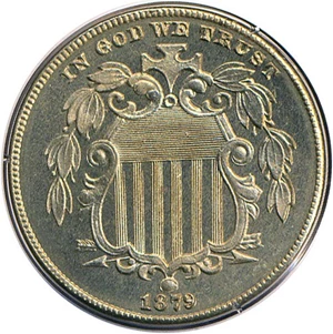 image for: 1879 5c PCGS/CAC Proof 65 * Rattler *