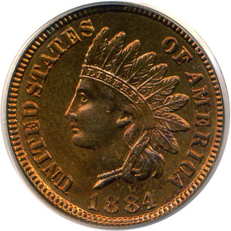 image for: 1884 1c PCGS MS65 RD