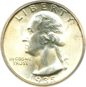 image for: 1935 25c PCGS/CAC MS66