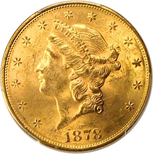 image for: 1878-S $20 PCGS/CAC MS62