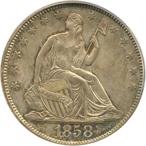 image for: 1858 50c PCGS/CAC MS64