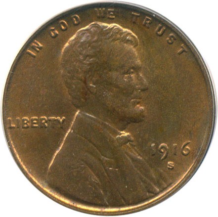 image for: 1916-S 1c PCGS MS64 RB