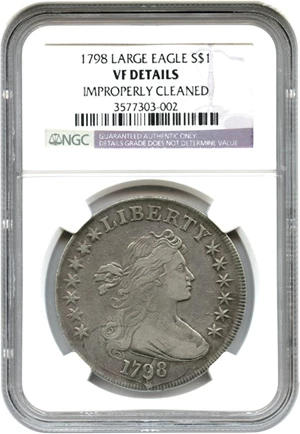 image for: 1798 $1 NGC VF Details (Large Eagle, Improperly Cleaned)