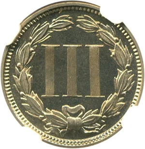 image for: 1869 3cN NGC Proof 66 Cameo