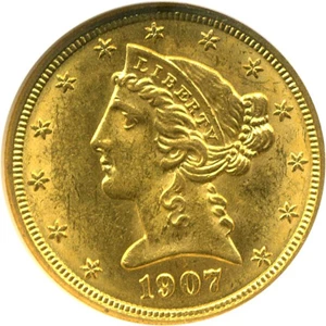 image for: 1907 $5 NGC MS63