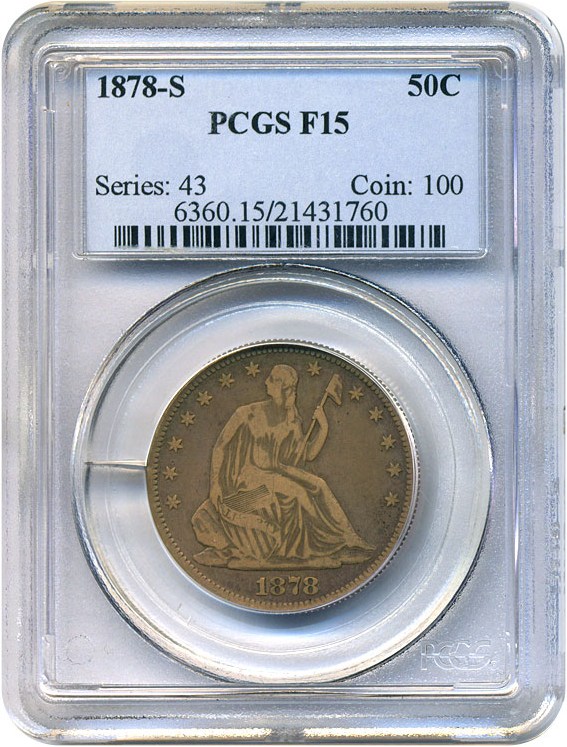 image for: 1878-S 50c PCGS F15 
