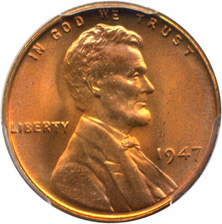 image for: 1947 1c PCGS/CAC MS66+ RD