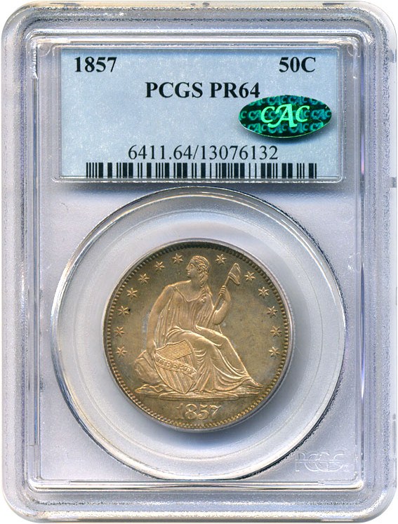image for: 1857 50c PCGS/CAC Proof 64